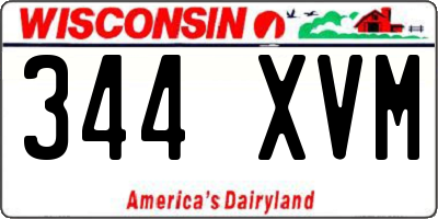 WI license plate 344XVM