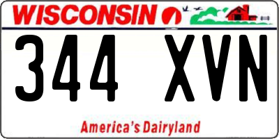 WI license plate 344XVN