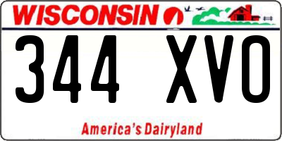 WI license plate 344XVO