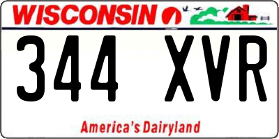 WI license plate 344XVR