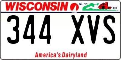 WI license plate 344XVS
