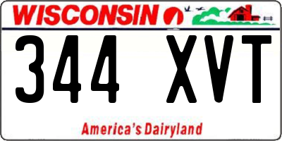 WI license plate 344XVT