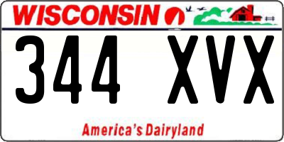 WI license plate 344XVX