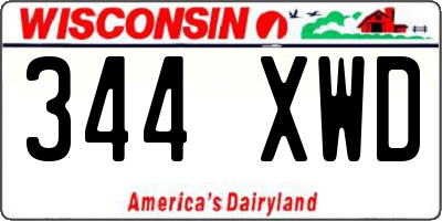 WI license plate 344XWD