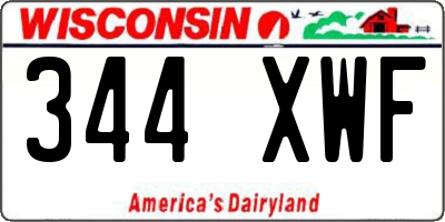 WI license plate 344XWF