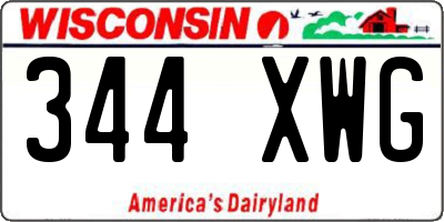 WI license plate 344XWG