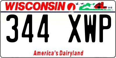 WI license plate 344XWP