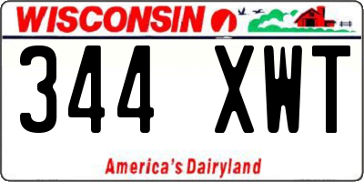 WI license plate 344XWT