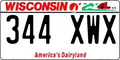 WI license plate 344XWX
