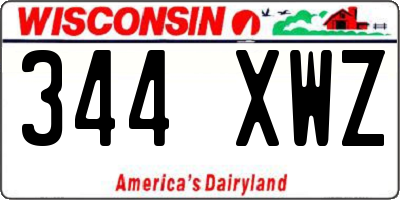 WI license plate 344XWZ