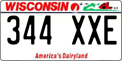 WI license plate 344XXE