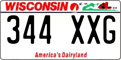 WI license plate 344XXG