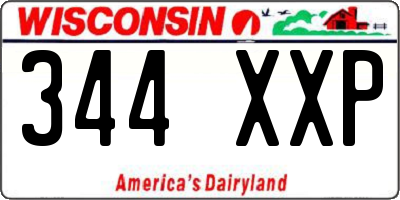 WI license plate 344XXP