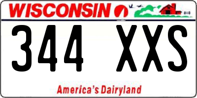 WI license plate 344XXS