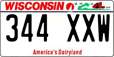 WI license plate 344XXW