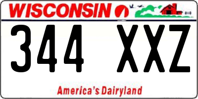WI license plate 344XXZ
