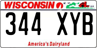 WI license plate 344XYB