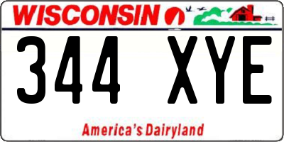 WI license plate 344XYE
