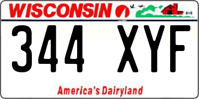 WI license plate 344XYF