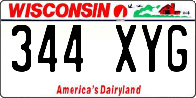WI license plate 344XYG