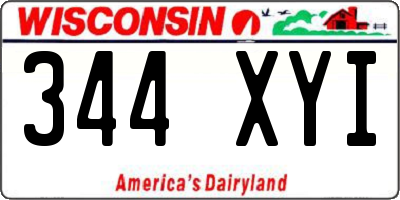 WI license plate 344XYI