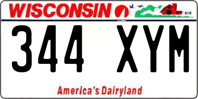 WI license plate 344XYM