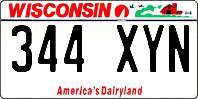 WI license plate 344XYN