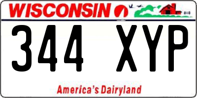WI license plate 344XYP