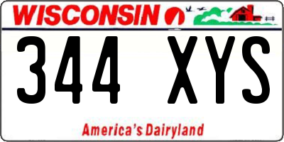 WI license plate 344XYS