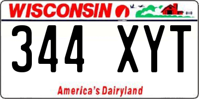 WI license plate 344XYT