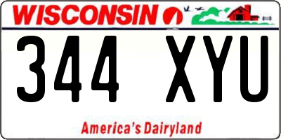 WI license plate 344XYU