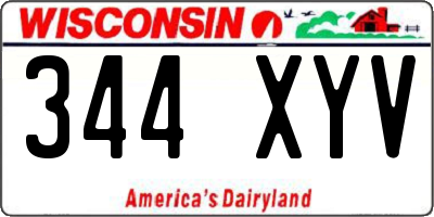 WI license plate 344XYV