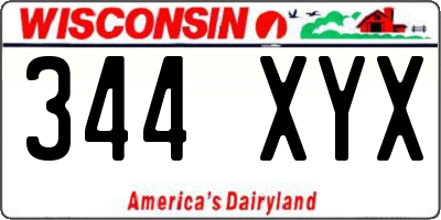 WI license plate 344XYX