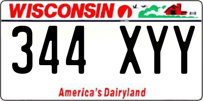 WI license plate 344XYY