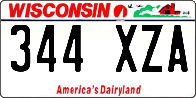 WI license plate 344XZA