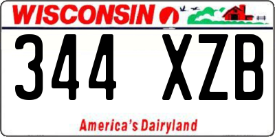 WI license plate 344XZB