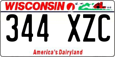 WI license plate 344XZC