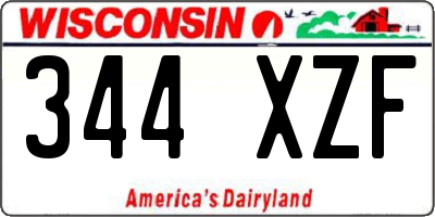 WI license plate 344XZF