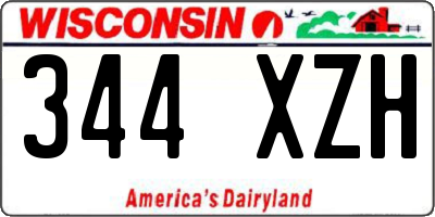 WI license plate 344XZH