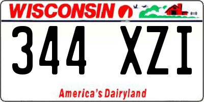 WI license plate 344XZI