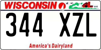WI license plate 344XZL