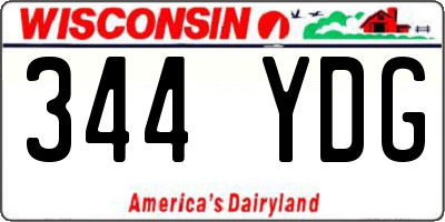 WI license plate 344YDG