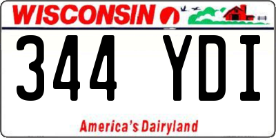 WI license plate 344YDI