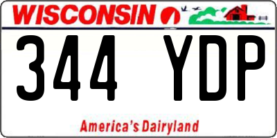 WI license plate 344YDP