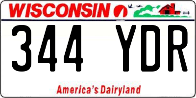 WI license plate 344YDR