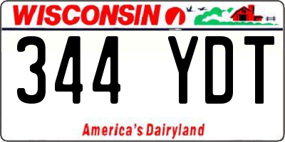 WI license plate 344YDT