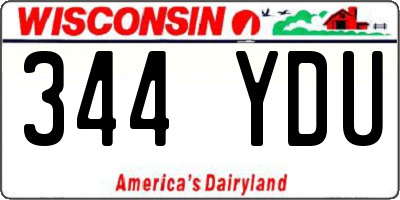WI license plate 344YDU