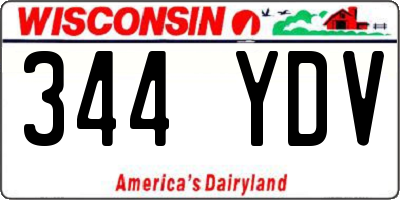 WI license plate 344YDV