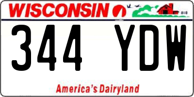 WI license plate 344YDW