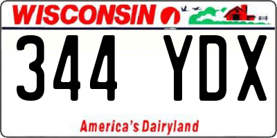 WI license plate 344YDX